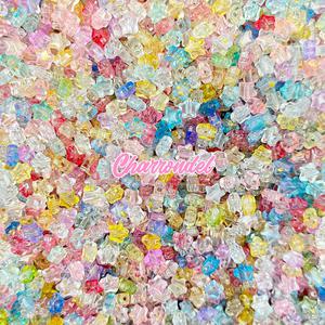 [25개]관통형 6mm 아크릴 투명 골드포인트 별 믹스 3-1117-1 비즈공예 팔찌재료