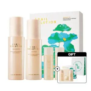 [네이처리퍼블릭][미백·주름개선] 트라이얼키트+쇼핑백 증정 스네일 솔루션 스킨케어 2종 세트