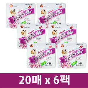 와우한빛 페리 초대형패드 75x60cm 20매 6팩 국내산