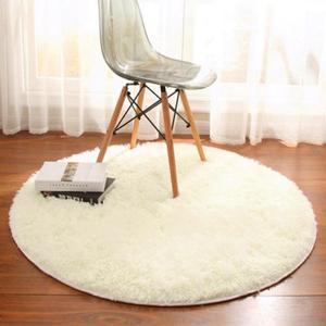 원형 러그 거실 바닥 카페트 부드러운 연아이보리