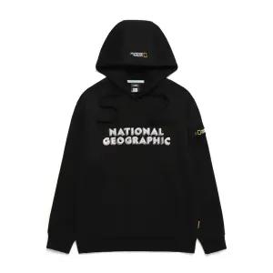 [공식] 내셔널지오그래픽 N241UHD910 가슴 자수 로고 후드 티셔츠 CARBON BLACK