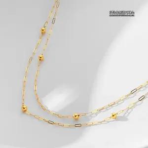 24K 클립 볼 목걸이 2줄