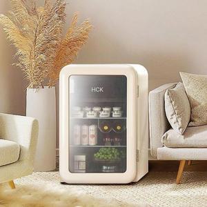 HCK 미니 냉장고 쇼케이스 소형 거실 레트로 인테리어 홈바 사무실