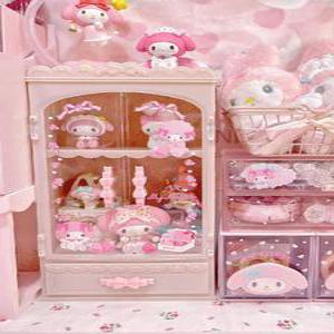 마이멜로디 다꾸보관함 빈티지 데스크테리어 책상정리 전시 피규어 스티커보관함 동전 데스크탑 접이식