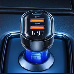 카템 125W PD 3포트 디스플레이 초고속 차량용 충전기 시거잭