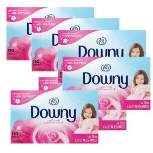 다우니 건조기 전용 섬유유연시트 에이프릴 프레시 120매X6개 (720매)