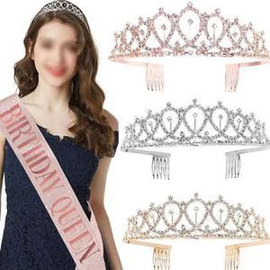 생일 축하 파티 티아라 어깨띠 세트 소품 용품