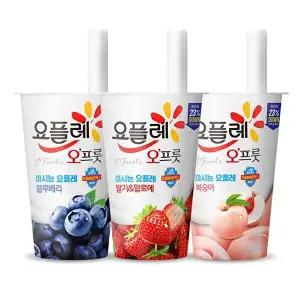 [빙그레][T] 빙그레 요플레 오프룻 딸기 알로에 / 복숭아 / 블루베리 180ml 10개 / 마시는 요거트