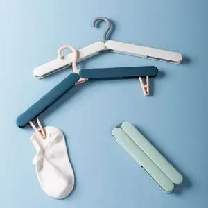 여행용 휴대용 캠핑 접이식 옷걸이 집게 일체형