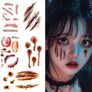 할로윈좀비상처디자인 호러분장판박이 스티커문신 리무버블타투 9종