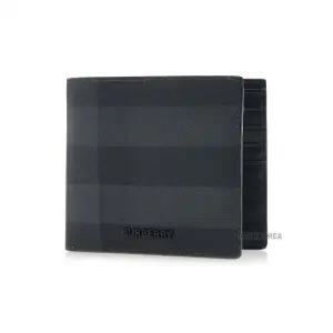 [라벨루쏘]  SS25 남성 체크 레더 반지갑 8070273 MS REG CC BILL8 BRT A1208