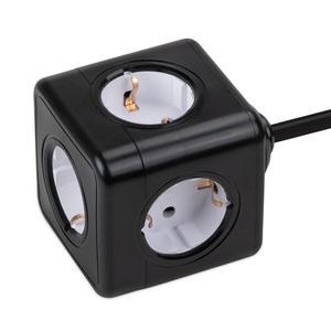 파워큐브 V2 고용량 멀티탭 5구 3m 블랙 4000W 과부하 차단 디자인 인테리어 멀티탭