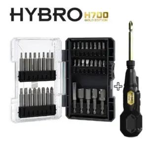 하이브로 전동 드라이버 H700 블랙 C타입 충전 + 비트세트 HBS237