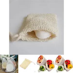 (3개입) 제로웨이스트 천연 면 린넨 비누망 버블망/환경/보호/자연/오염/해결/자원/재활용/기후/변화/대응