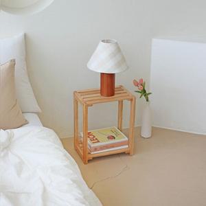 [에코상사] 고무나무 원목 틈새 선반장 2단 내츄럴 소