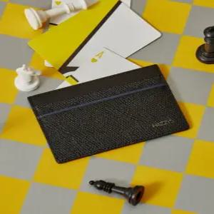 헤지스 액세서리 남성 24FW [스테디셀러]블랙 로고장식 소가죽 카드지갑 WUHO4F370BK