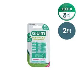 GUM 검 일회용 치간칫솔 소프트픽 민트향 670(40p) 2개입