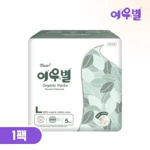 여우별 유기농 순면커버 팬티형 생리대   입는 오버나이트 대형 5Px1팩