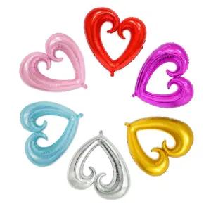 더블컬하트 대형하트은박풍선 커플스냅촬영연출풍선 6색상 88x100cm