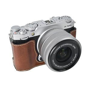 Fujifilm X-M5 레트로 가죽 보호 케이스 Fuji 카메라 가방 럭셔리 PU 커버베이스 마운트 크로스 바디 넥 숄