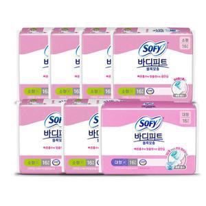 쏘피 바디피트 볼록맞춤 소형 16개입 x6개 +대형 16개입 x1개