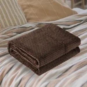 겨울엔 극세사 무릎담요(70x100cm) (브라운)/극세사/담요/특대/차량/무릎/똑딱이/니트/겨울/구름/똑딱이극