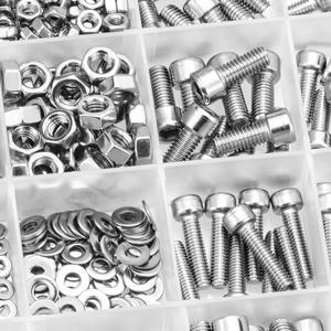 미터법 볼트 모음 M2 M3 M4 M5 스테인리스 스틸 나사 너트 및 와셔 8mm-20mm 육각 소켓 헤드 캡 머신 나사