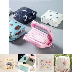 6종 생리대 미니 다용도 파우치 여행용 방수 포켓/외출용/휴대용/여성/생리/용품/수납/보관/주머니/케이스