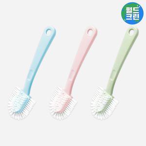 월드크린 파스텔 라운드 운동화솔 신발 세척 틈새 브러쉬 욕실 화장실 다용도 청소 솔