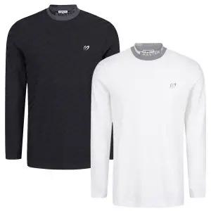 마스터바니 에디션 *사은* 남성 모크넥 사선 로고 자수 긴팔 티셔츠 411D3TI205 886715