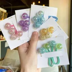 [지우프랜즈] 아기 유아 어린이 구슬 머리방울 헤어끈 머리끈 2개 1세트 헤어액세서리