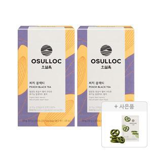 오설록 피치 블랙티 티백 20입, 2개 + 증정(오설록 말차프레첼 11g, 1개)