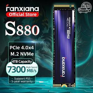 Fanxiang S880 M.2 SSD 7300 메가바이트/초 1TB/2TB/4TB NVMe 드라이브 PCIe 4.0x4 하드 디스크 PS5 노트북