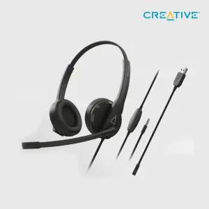크리에이티브 HS-230 3.5mm/USB-A 유선 연결 지원 업무용 헤드셋