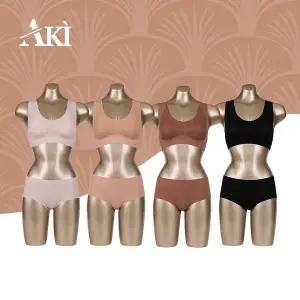 [아키] 봉제선 없이 편안한 퓨징 프리컷팅 브라렛 팬티세트 4세트8종