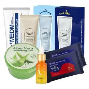 닥터메디엠 기초 5종 기획세트 /토너+크림2종+비타민세럼20ml+폼+물티슈2개+디팡세 알로에 수딩젤300ml