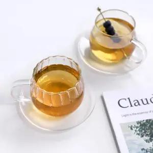 르겐 손잡이 내열유리 커피잔 받침 세트 330ml 2type 택1