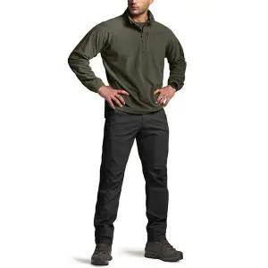 [CQR] 남성 아웃도어 그리드 플리스 쿼터집업 긴팔 티셔츠