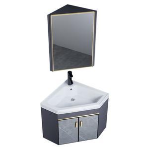 코너형세면대 코너세면기 수납장 플라스틱 조립식 일체형 미니 타일 화장실 골드 결합기둥