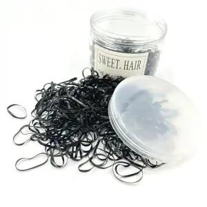 머리고무줄 헤어끈 고무줄 머리끈 500개 검정색 대용량머리끈 유아머리끈