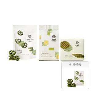 오설록 티푸드 3종(프레첼+그린티웨하스+와플)+증정(말차프레첼,1개)