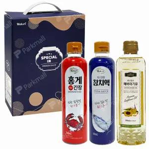 웰크리 선물세트 스페셜2호 (홍게간장 참치액 해바라기유 명절 직원 선물세트)