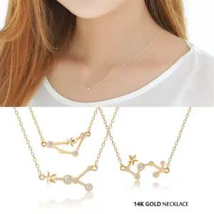 14K GOLD 별자리 펜던트 골드 체인 금 목걸이 42cm