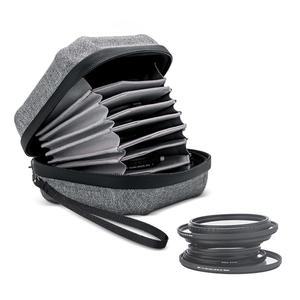 JJC 10 포켓 하드 쉘 렌즈 필터 백 최대 95mm, 방수 및 방진, 마이크로파이버 클리닝 천으로 원형 필터를 촬영할 수 있는 카메라 파우치 휴대용 케이스