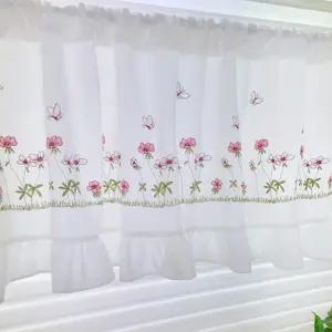 리빙데코  자수광목프릴 주방 바란스커튼 주문제작상품