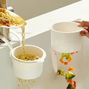 음식물 주방 거름망 물빠짐 배출 원터치 바구니 배수구망 KI 싱크대 음쓰통 버튼형 홀더 싱크대 처리기