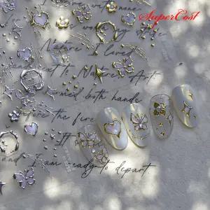 네일아트 화려하고 럭셔리한 메탈라인 엠보 스티커