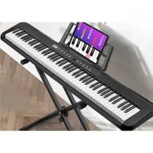 전자 피아노 입문용 디지털 휴대용 초등학생 건반 블랙(88건반)