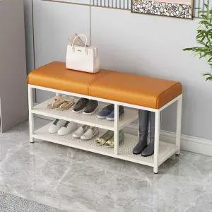 현관 의자 부츠 신발장 보관함 벤치 사무실 선반 신발장벤치(60cm)-골드프레임+그레이