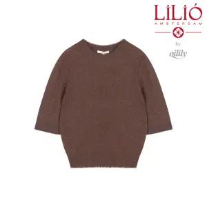 by 오일릴리 25FW 캐시미어 블렌디드 루미너리 프린지 반팔니트